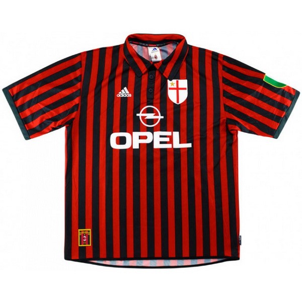 Authentic Camiseta AC Milan 1ª Retro 1999 2000 Rojo